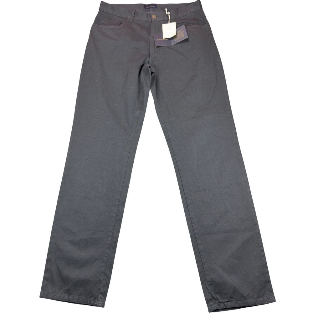 Scott Barber Mens 34 Cotton Twill 5-Pocket Pants Made in Italy Charcoal Gray NWT